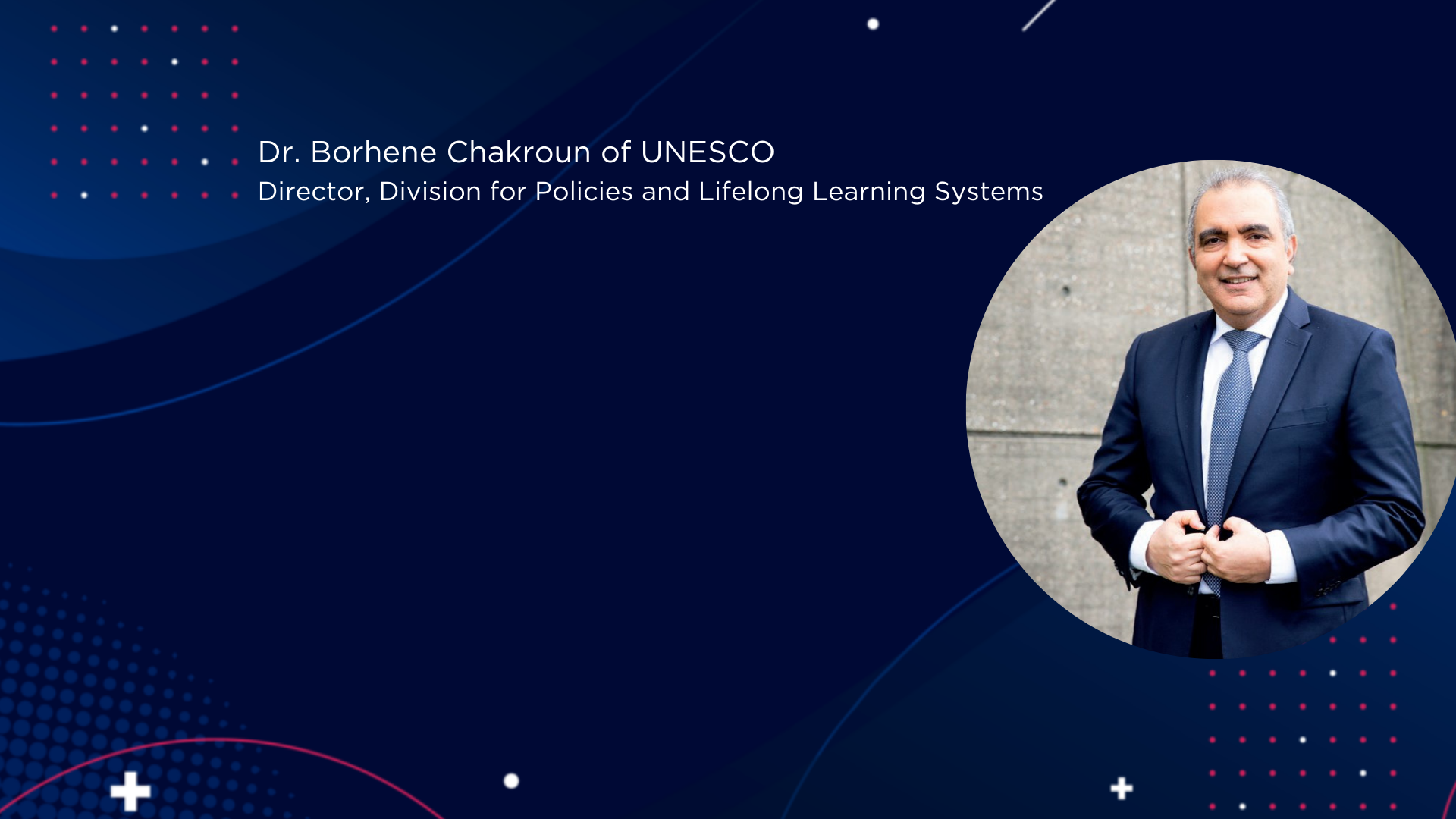 Dr. Borhene Chakroun of UNESCO addresses the Global Education Summit